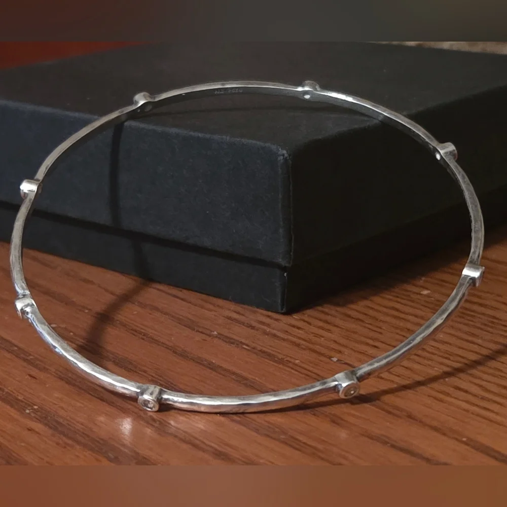 Silpada Sterling Silver & Zirconia Bangle Bracelet - Picture 4 of 7